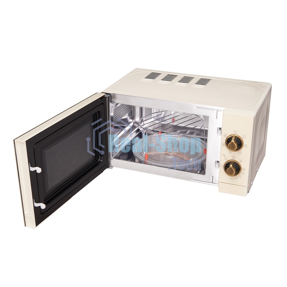 Микроволновая печь Korting KMO 815 RB бежевый, 20 л, 700 Вт, переключатели — поворотный механизм