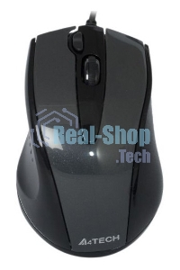 Мышь проводная A4Tech N-500F серый глянец/черный, 1200 dpi, USB, кнопки - 4