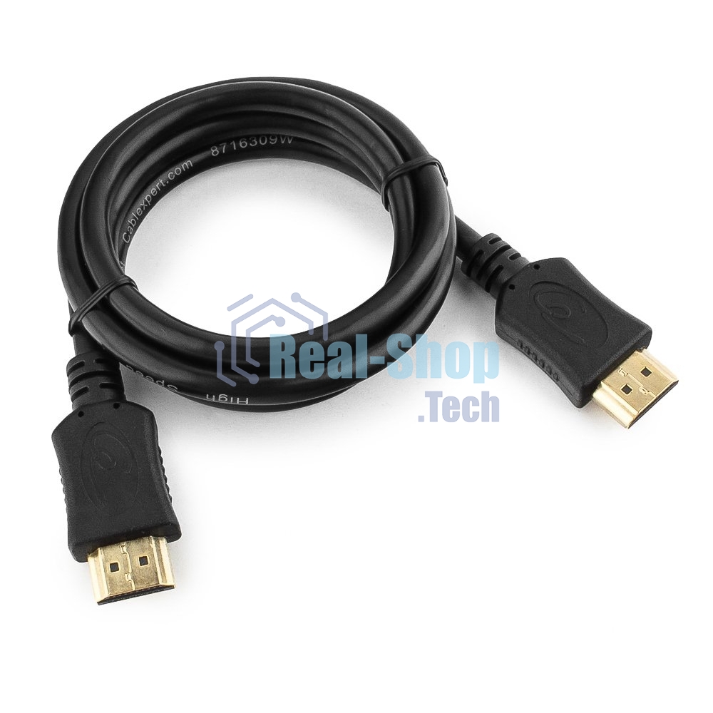 Кабель Cablexpert HDMI CC-HDMI4L-1M, 19M/19M, v2.0, серия Light, позол.разъемы, экран, 1м, черный, пакет