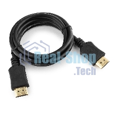 Кабель Cablexpert HDMI CC-HDMI4L-1M, 19M/19M, v2.0, серия Light, позол.разъемы, экран, 1м, черный, пакет