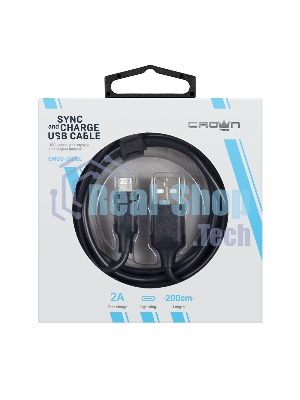 Кабель Crown USB - Lightning CMCU-3018L черный