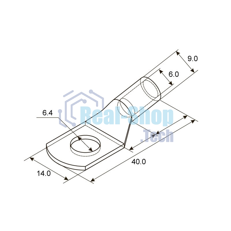 Наконечник Rexant ТМЛ 16–6–6 (16 мм²-Ø 6 мм) ГОСТ 7386-80 (в упак. 5 шт.)