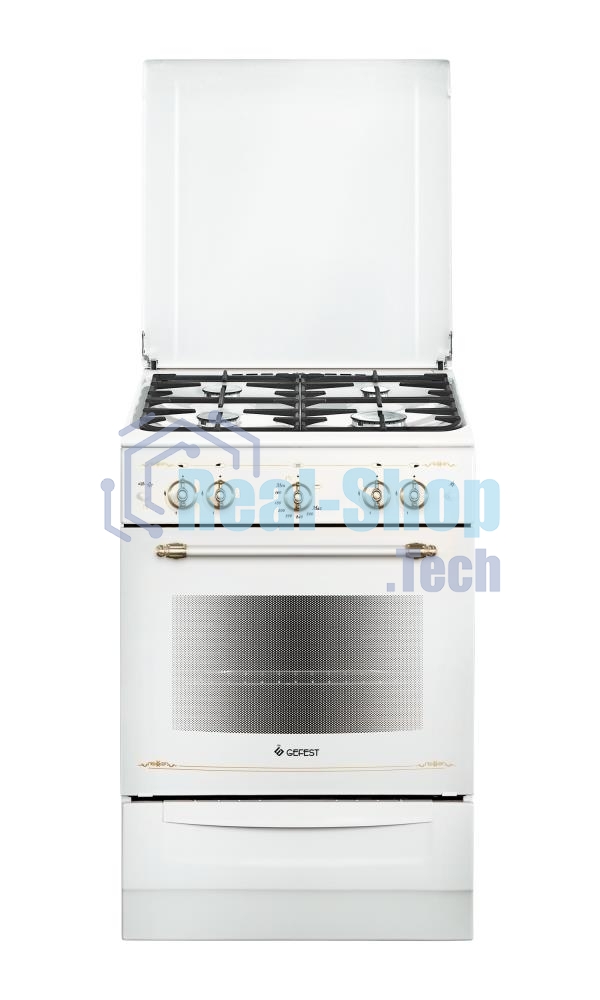 Плита газовая Gefest ПГ 6100-02 0185 белый, конфорок 4 шт, духовка 52 л, 60 см x 85 см x 60 см