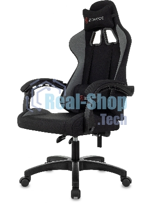 Кресло Zombie Void черный/серый, экокожа, 120 кг, механизм качания