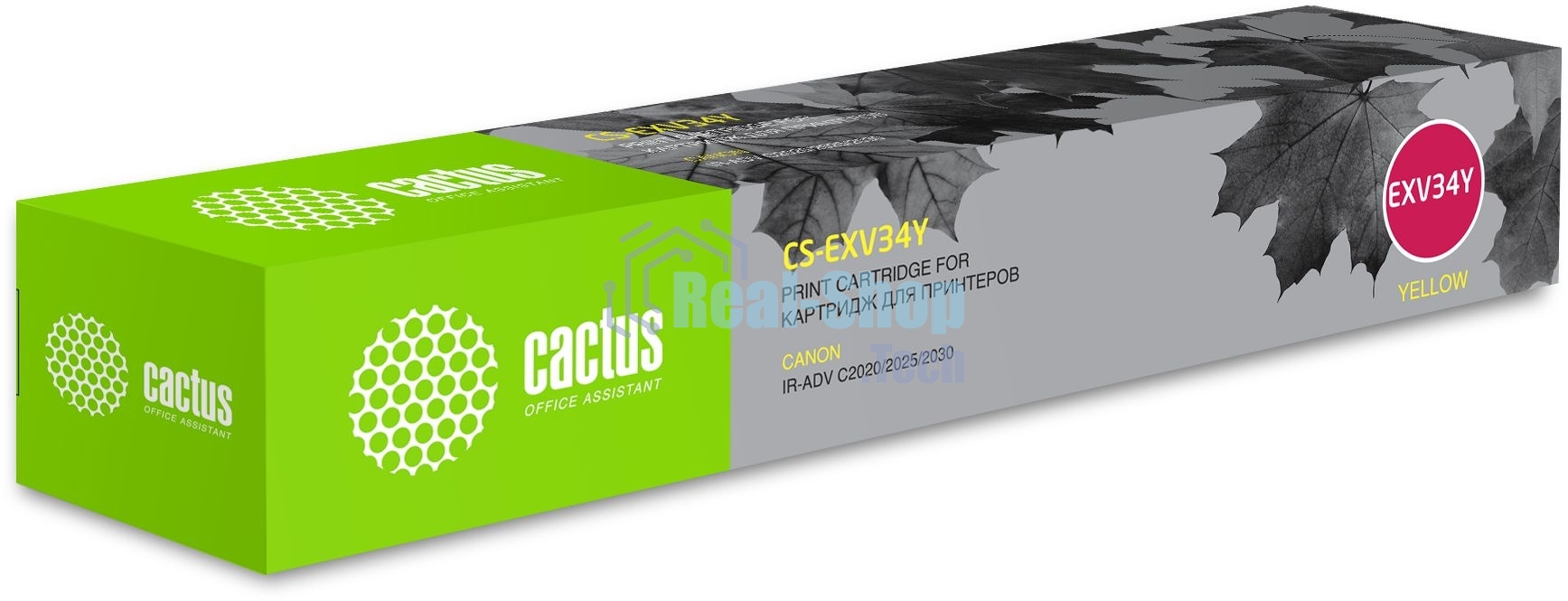 Картридж лазерный Cactus CS-EXV34Y желтый (19000 стр.) для Canon IR Advance C2030L, C2030i, C2020L, C2020i, C2025i