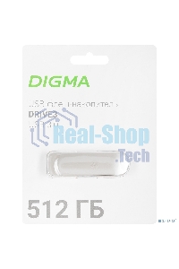 Флешка USB Digma DRIVE3 (DGFUM512A30SR), 512Gb, USB 3.0, R/W 120/50, серебристый