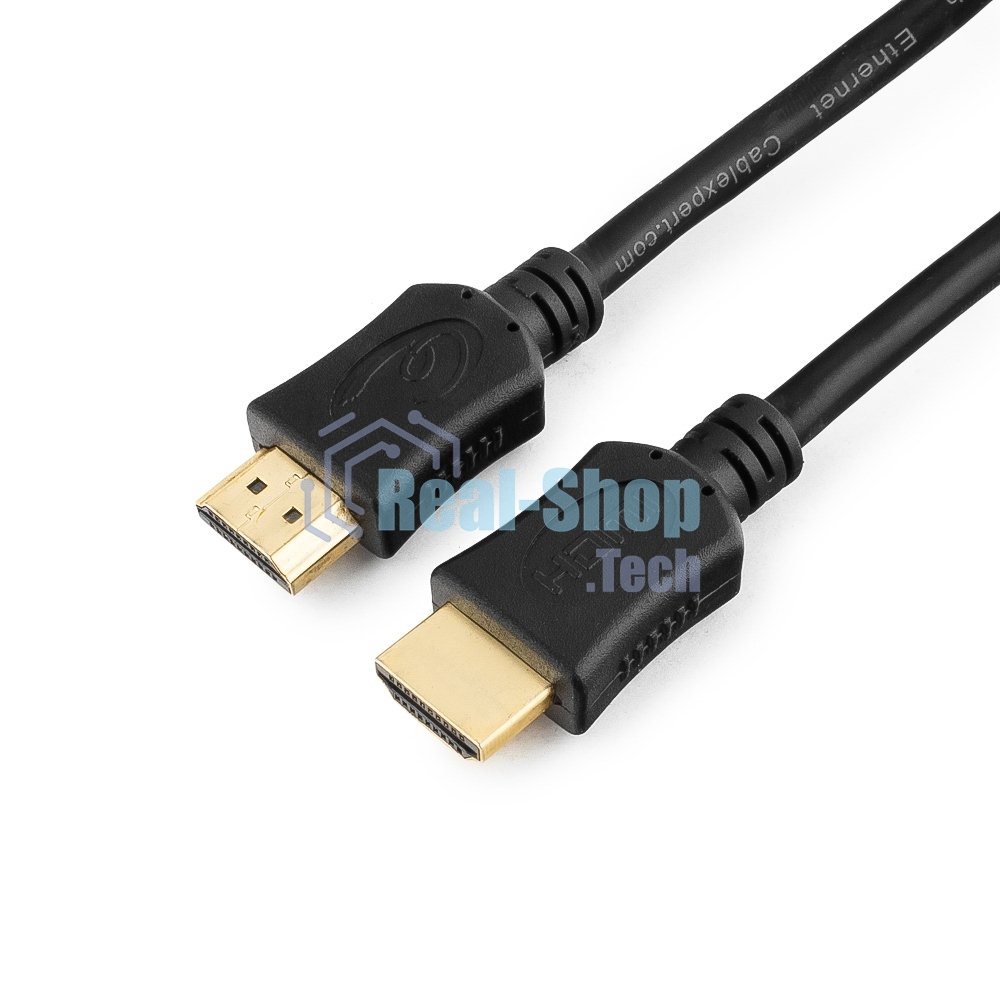 Кабель Cablexpert HDMI CC-HDMI4L-1M, 19M/19M, v2.0, серия Light, позол.разъемы, экран, 1м, черный, пакет