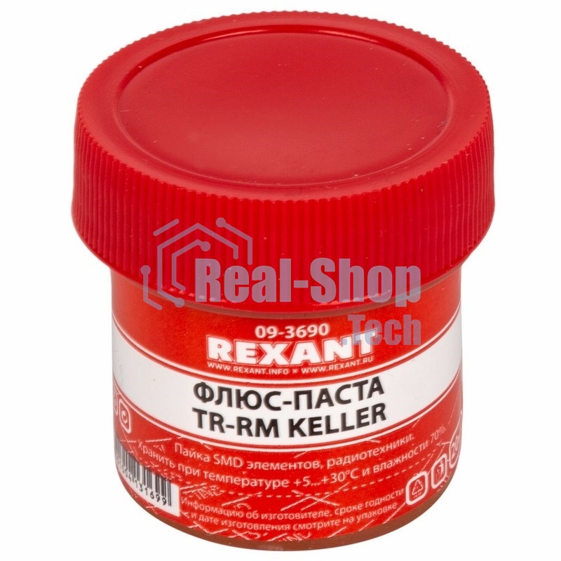 Флюс для пайки Rexant, паста TR-RM KELLER, 20 мл, банка
