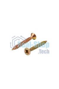 Саморез универсальный Kranz 4х35, желтый цинк, короб (200 шт./уп.)