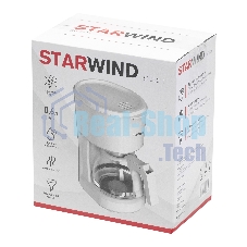 Кофеварка капельная Starwind STD0611 белый, исп. кофе - молотый, 0.6 л, 600 Вт.