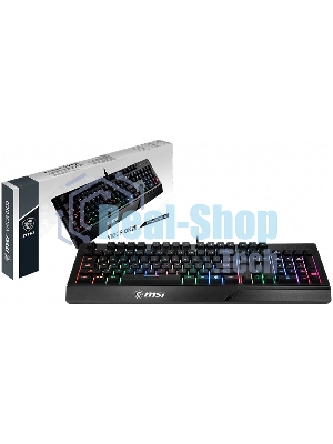 Клавиатура проводная MSI VIGOR GK20 RU черный USB Multimedia for gamer LED (подставка для запястий)