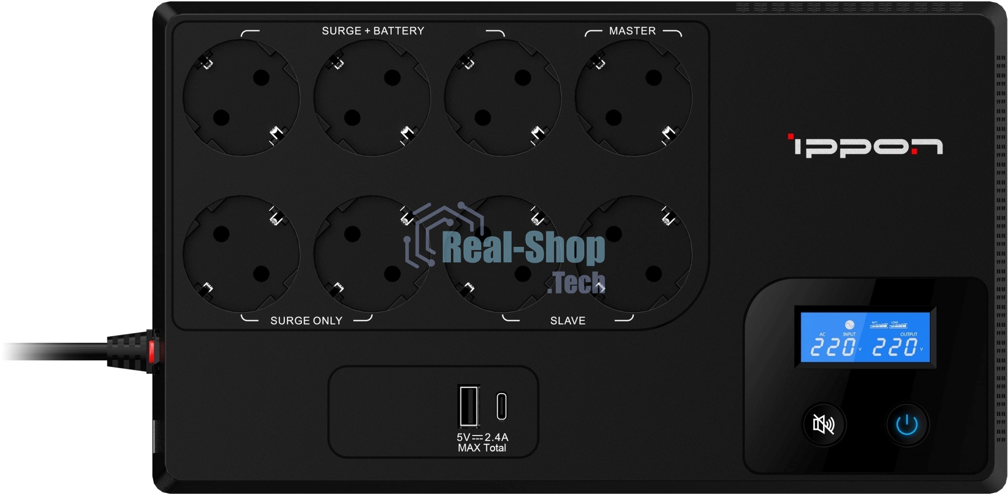 Источник бесперебойного питания Ippon Kirpich 650 360Вт 650ВА черный