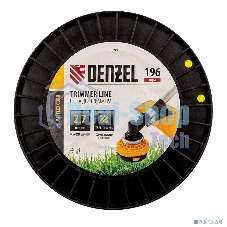Леска для триммера Denzel витой квадрат, 2,7мм х 196м, на DIN катушке FLEX CORD