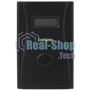 Источник бесперебойного питания ExeGate Smart LB-1000.LCD.AVR.2SH (1000VA/650W, LCD, AVR, 2*Schuko, батарея 12V 9Ah, черный)