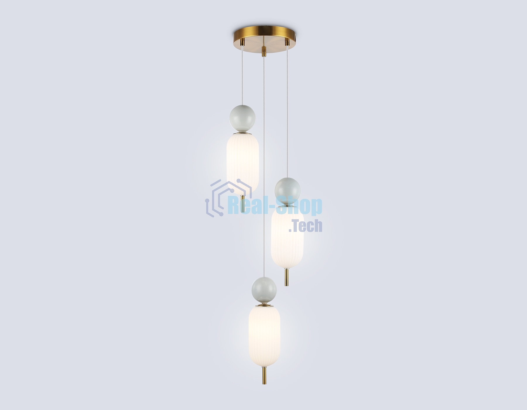 Светильник Ambrella light LH53102/3 BS/GR/FR латунь/серый/белый матовый G9*3 max 28W D260*1525