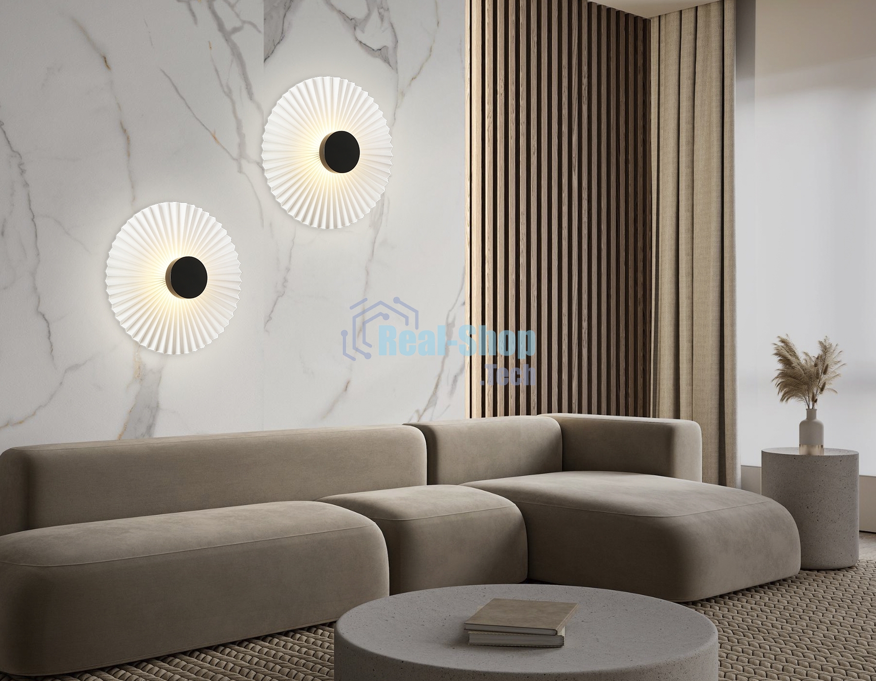 Настенный светильник Ambrella light LH72641 BK/WH черный/белый 6W 3000K D300*100