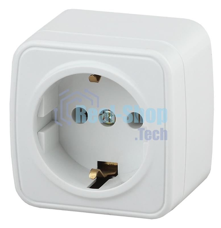 Розетка Intro 2P+E Schuko, 16А-250В, IP20, ОУ, Polo, белый (16/320/3840) 3-202-01