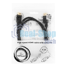 Кабель Cablexpert HDMI CC-HDMI4L-1M, 19M/19M, v2.0, серия Light, позол.разъемы, экран, 1м, черный, пакет