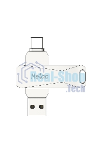 Флешка USB Netac U782C dual USB 3.0+TypeC 64Gb, retail version