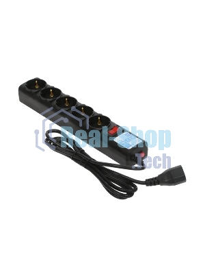 Сетевой фильтр Surge protector Power Cube 1.9m for conn. to UPS(C14) 5 outlets, 10A черный/графит
