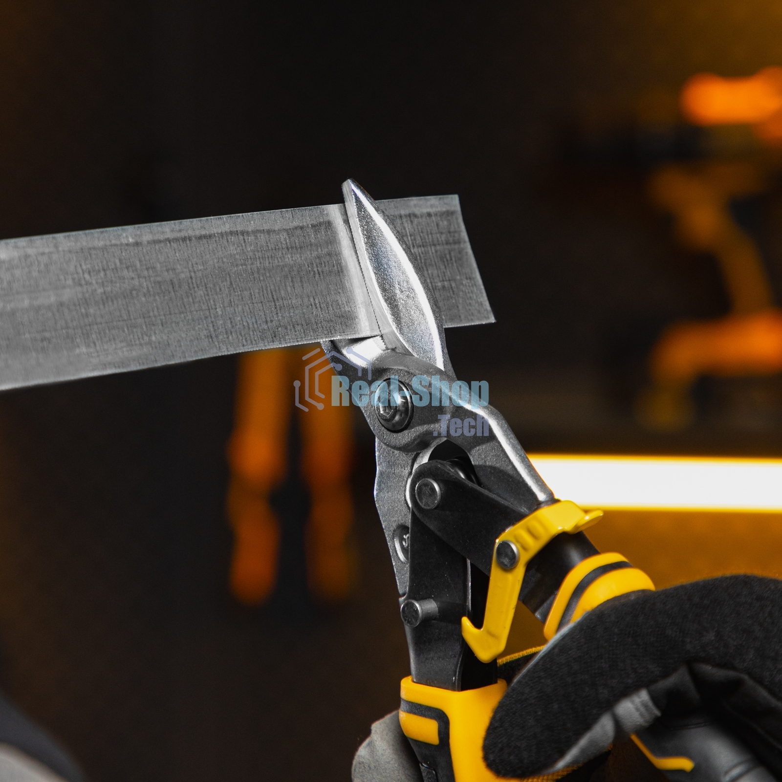 Ножницы по металлу Denzel, 270мм, прямой рез,сталь-CrMo, трехкомп.рук-ки