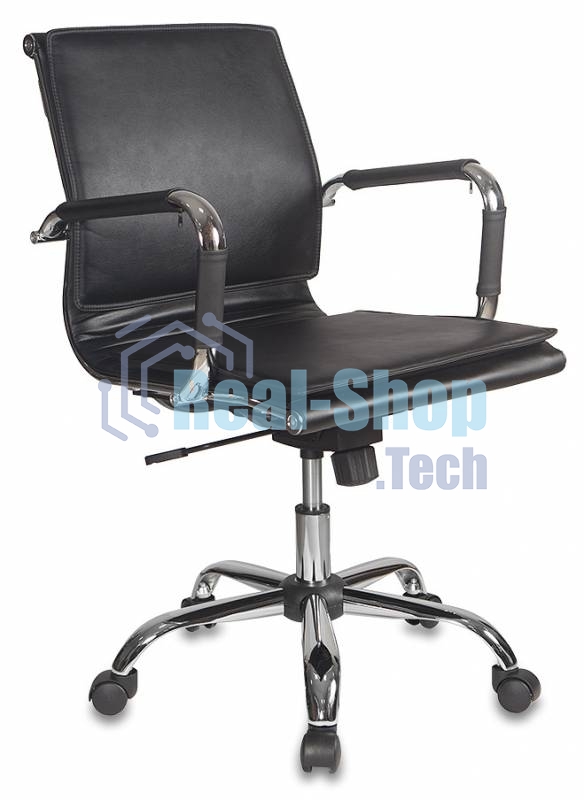 Кресло руководителя Бюрократ CH-993-Low/Black черный, низкая спинка, искусственная кожа, крестовина хром