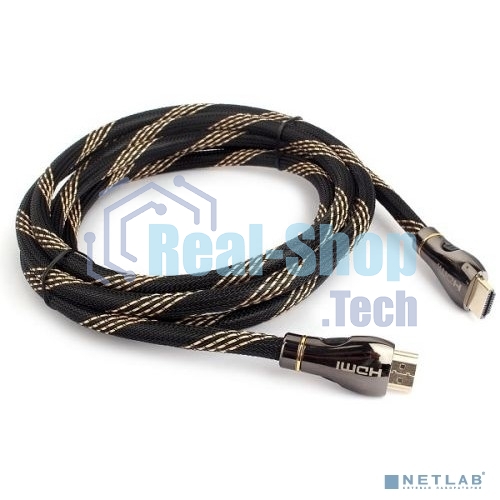 Кабель Cablexpert HDMI CCP-HDMI8К-2.5M, 19M/19M, v2.1, 8К, медь, позол.разъемы, экран, оплетка, 2.5м, черный, пакет