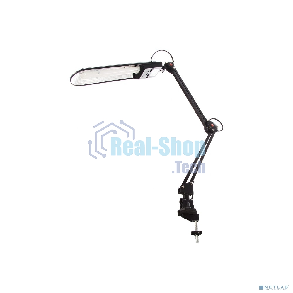 Лампа настольная Camelion KD-017A С0211W черный в к-те база+струбцина
