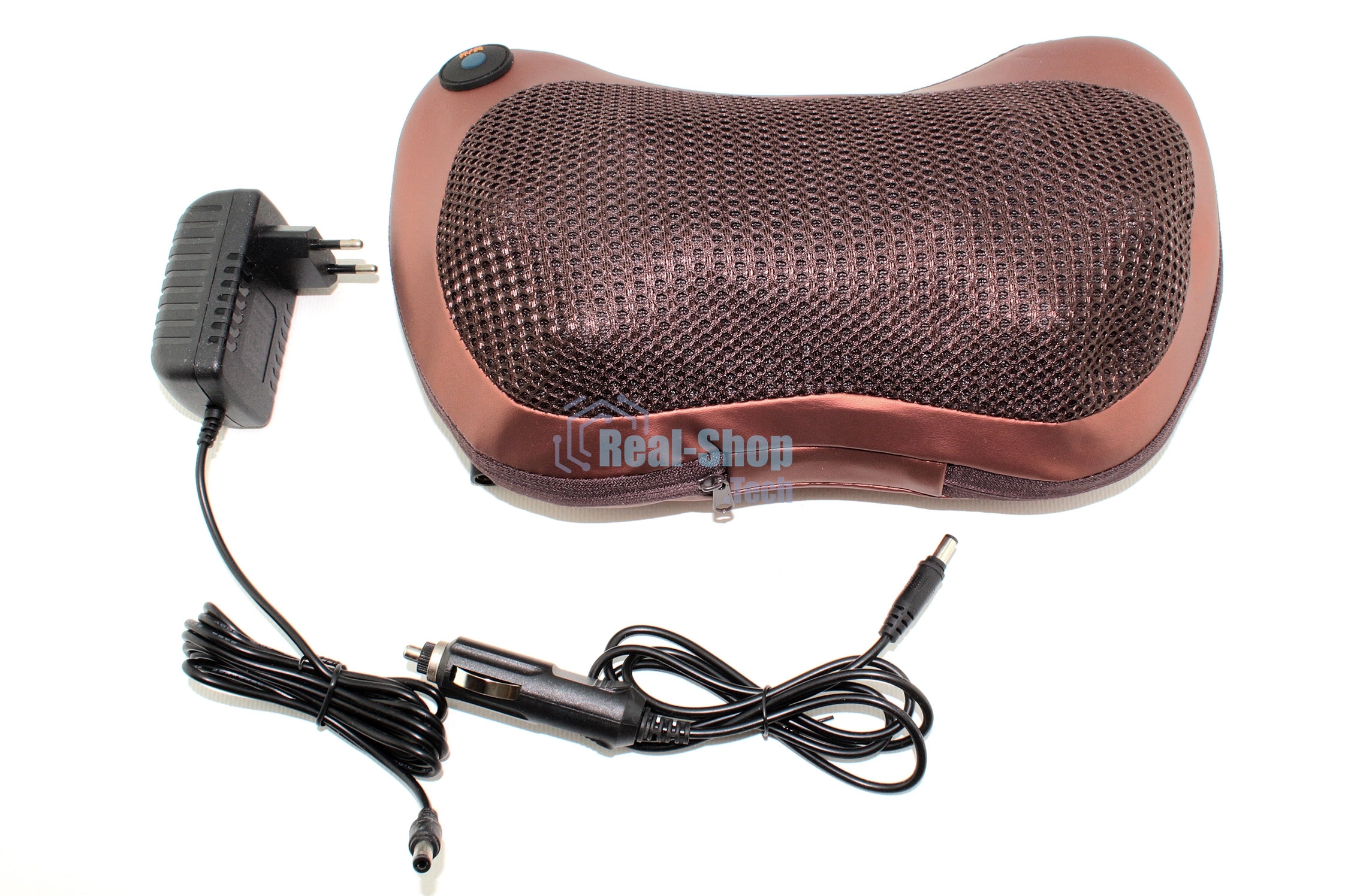 Массажная подушка шиацу, автомобильная массажная подушка с подогревом (терморолики) R502