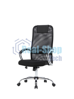 Кресло Chairman CH612 chrome черный, экокожа, 120 кг