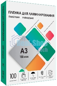 Пленка для ламинирования A3, 303х426 (100 мкм) глянцевая 100 шт, Гелеос LPA3-100