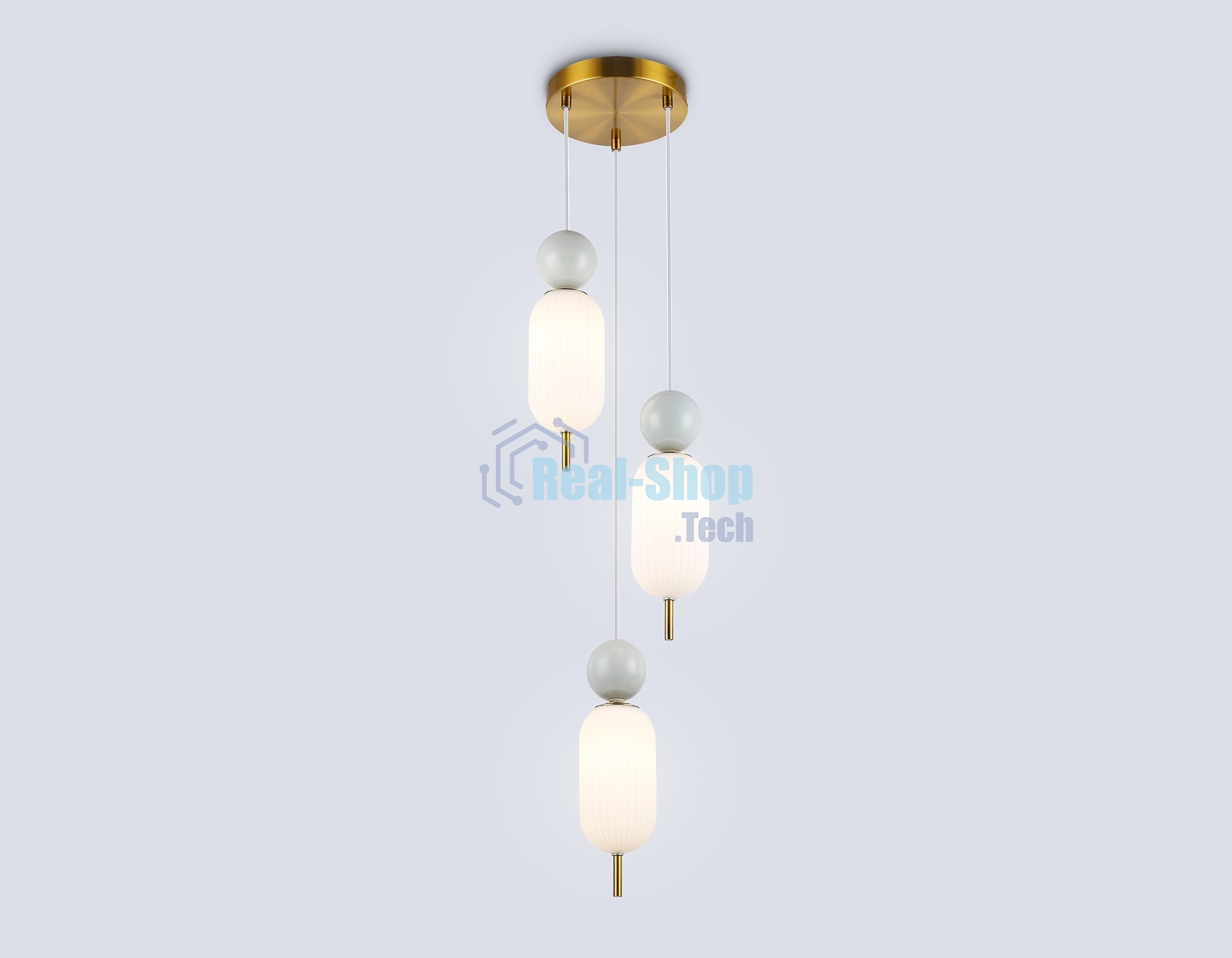 Светильник Ambrella light LH53102/3 BS/GR/FR латунь/серый/белый матовый G9*3 max 28W D260*1525