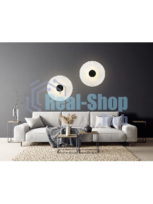 Настенный светильник Ambrella light LH72641 BK/WH черный/белый 6W 3000K D300*100