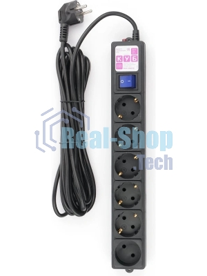 Фильтр-удлинитель PC 3 м 6 р, черный 16А, SPG6-B2