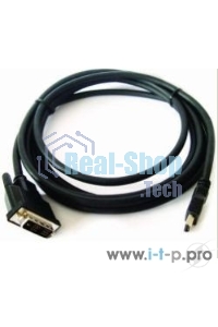 Кабель HDMI-DVI Cablexpert CC-HDMI-DVI-6, 19M/19M, single link, медь, позол.разъемы, экран, 1.8м, черный, пакет