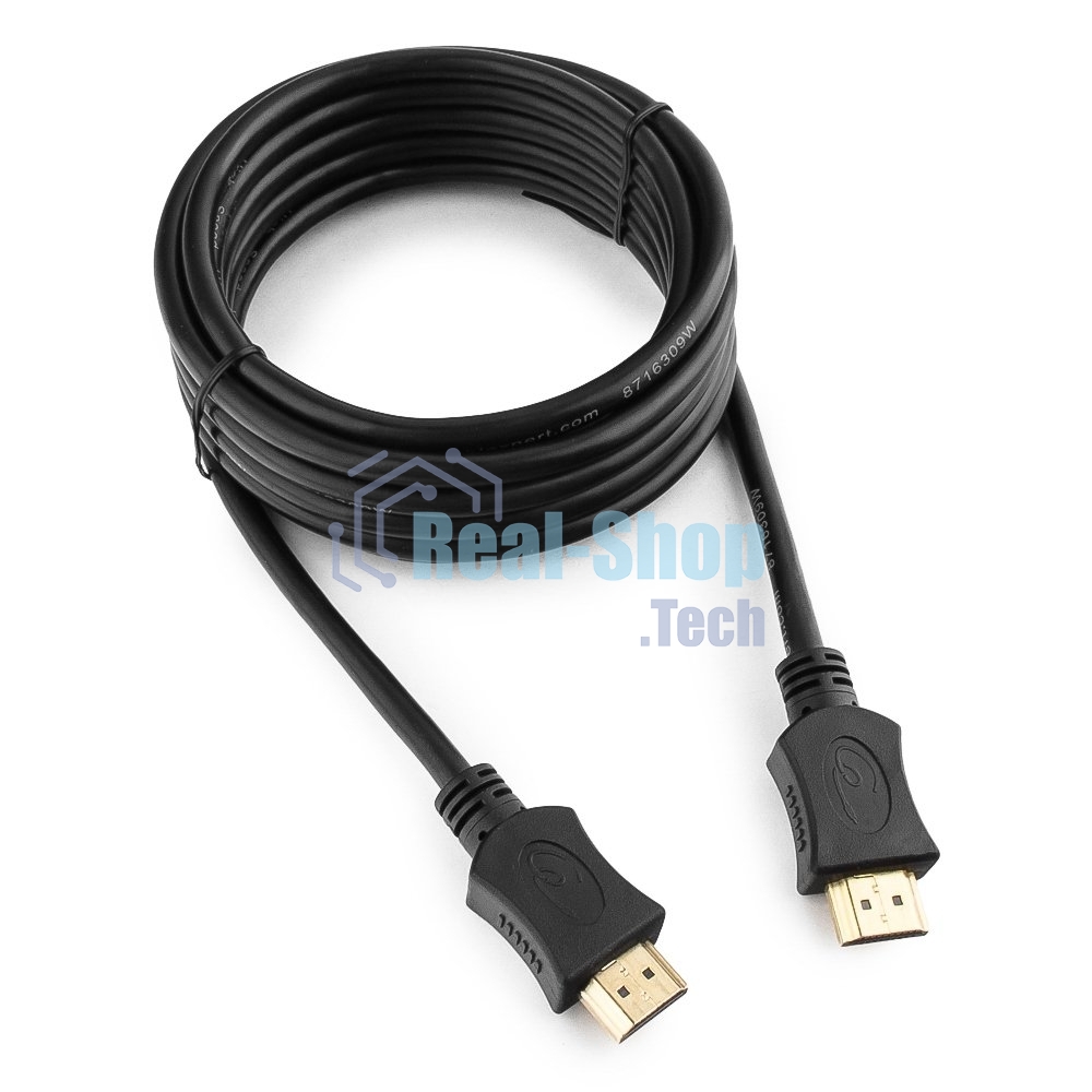 Кабель Cablexpert HDMI CC-HDMI4L-10, 19M/19M, v2.0, серия Light, позол.разъемы, экран, 3м, черный, пакет