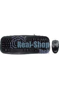 Комплект клавиатура + мышь Genius KM-200 wired kombo, Optical mice, 3 buttons, 1000 DPI, Compatible with Windows® 7, 8, 8.1, 10, Mac. OS X 10.8 or later, Cable length 1.5m