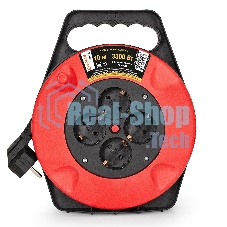 Удлинитель на катушке ExeGate EX286337RUS Master ECS-1-1.5B (4 евророзетки с заземлением, 10 м, защита от детей, защита от перегрузки, 3х1,5 мм2, 15А/3.3 кВт)