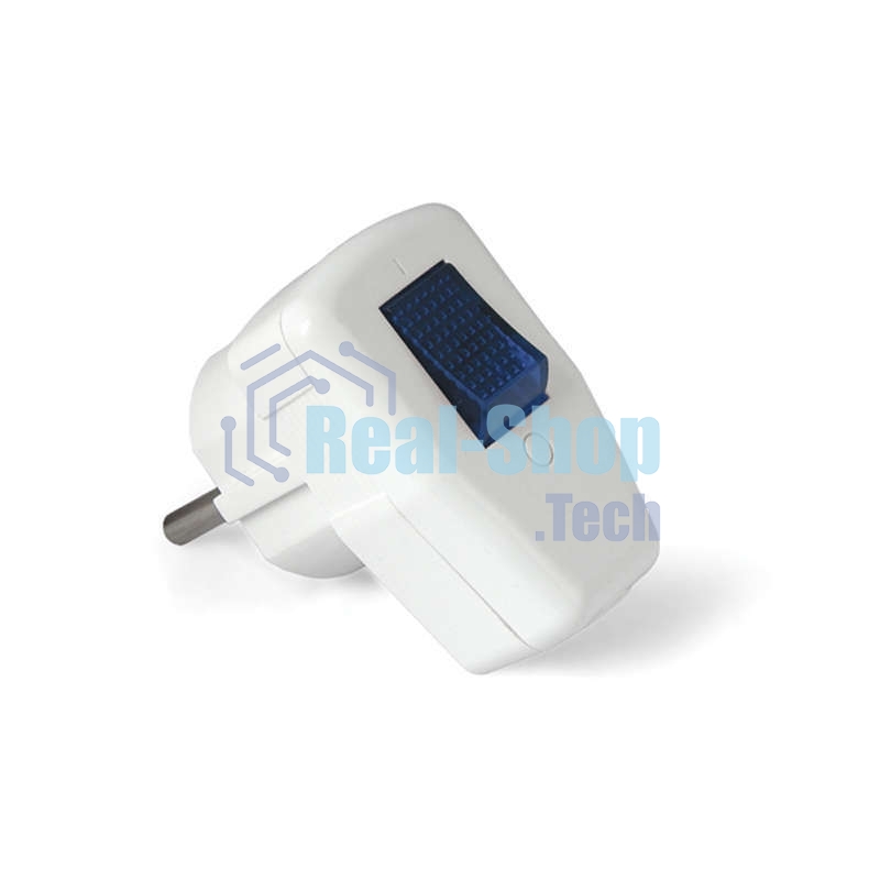 Вилка электрич. с выкл. с заземл. 16А 250В бел. UNIVersal 0056