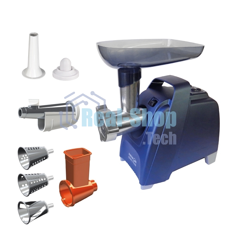 Мясорубка электрическая Аксион М61.02 Темно-синий, 2000 Вт, 3 кг/мин, Реверс