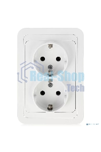 Розетка Makel 2-м СП Mimoza 16А IP20 с заземл. бел./бел.