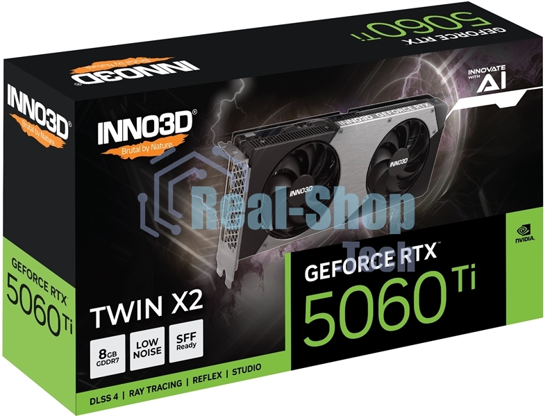 Видеокарта INNO3D RTX 5060 Ti Twin X2 RTX5060Ti, HDMI, DP*3, 8G,D7