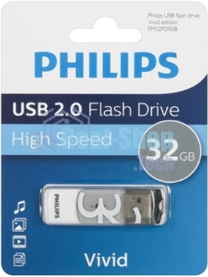 Флешка USB 32Gb PHILIPS VIVID2.0 32Gb, USB 2.0