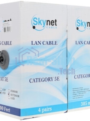 Кабель SkyNet Standart FTP indoor 4x2x0,48, медный, FLUKE TEST, кат.5e, однож., 305 м, box, серый