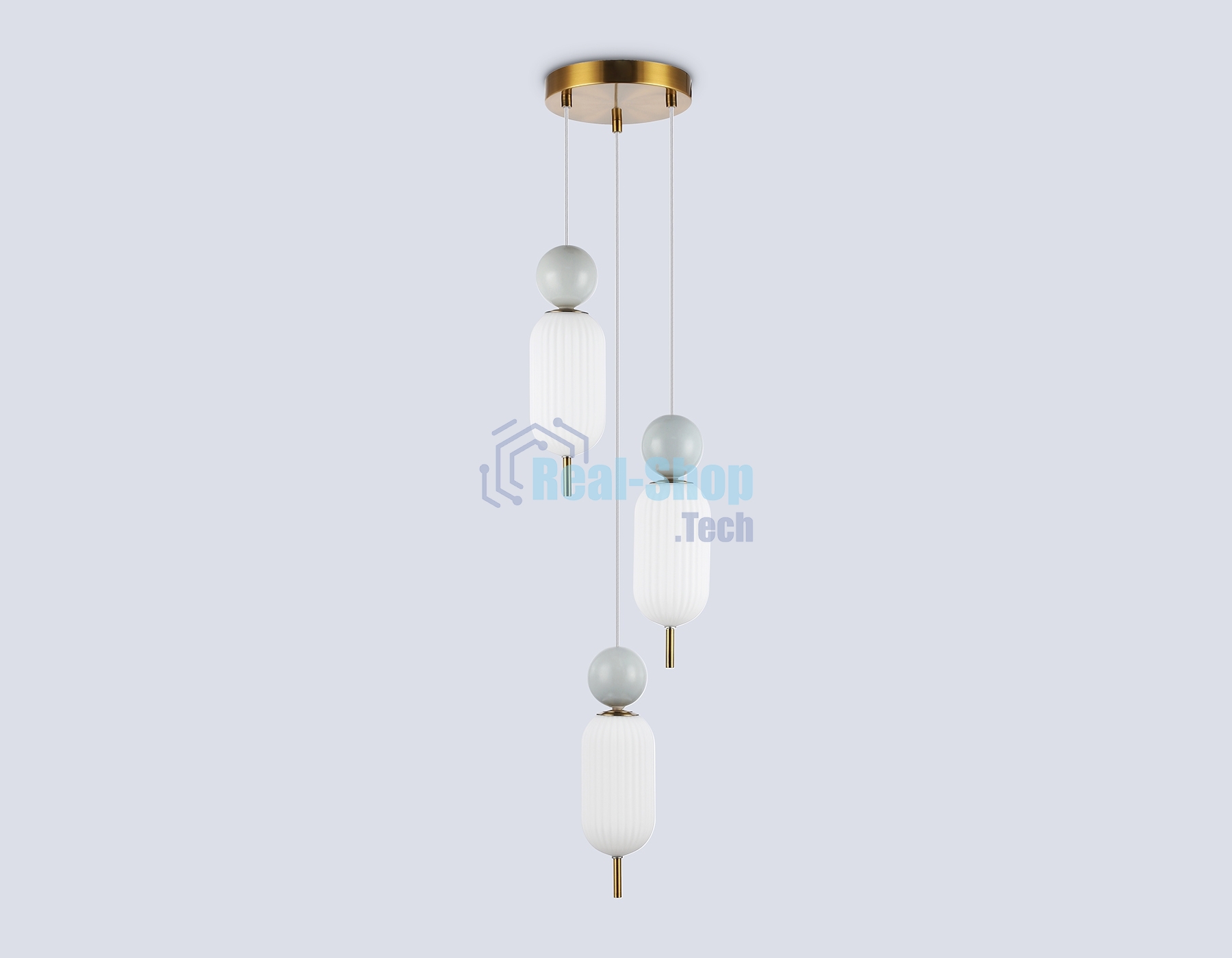 Светильник Ambrella light LH53102/3 BS/GR/FR латунь/серый/белый матовый G9*3 max 28W D260*1525