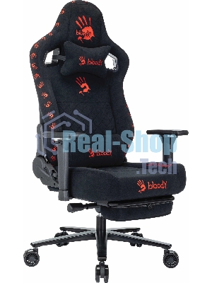 Кресло игровое A4Tech Bloody GC-670 черный искусственная замша с подголов. крестов. металл подст.для ног