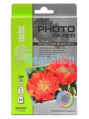 Фотобумага Cactus CS-GA620025 глянцевая A6 200 г/м2 25 листов