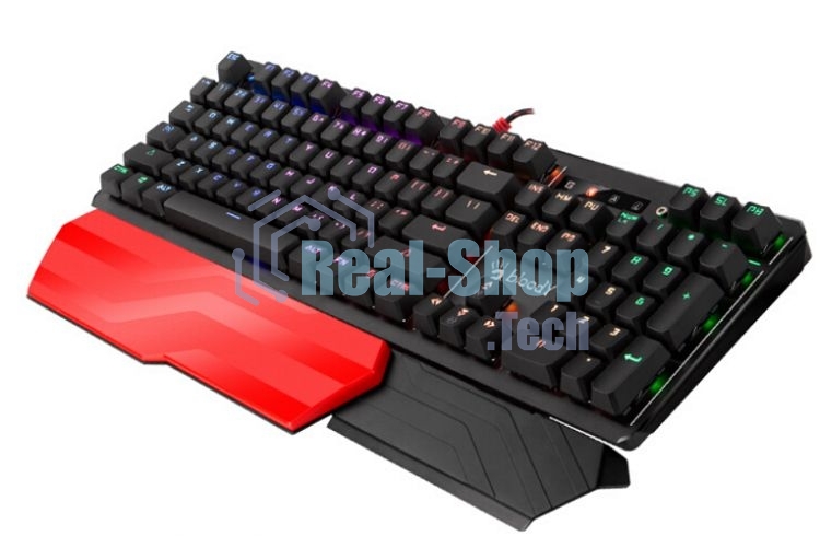 Клавиатура проводная A4 B975 механическая черный USB Gamer LED (подставка для запястий)
