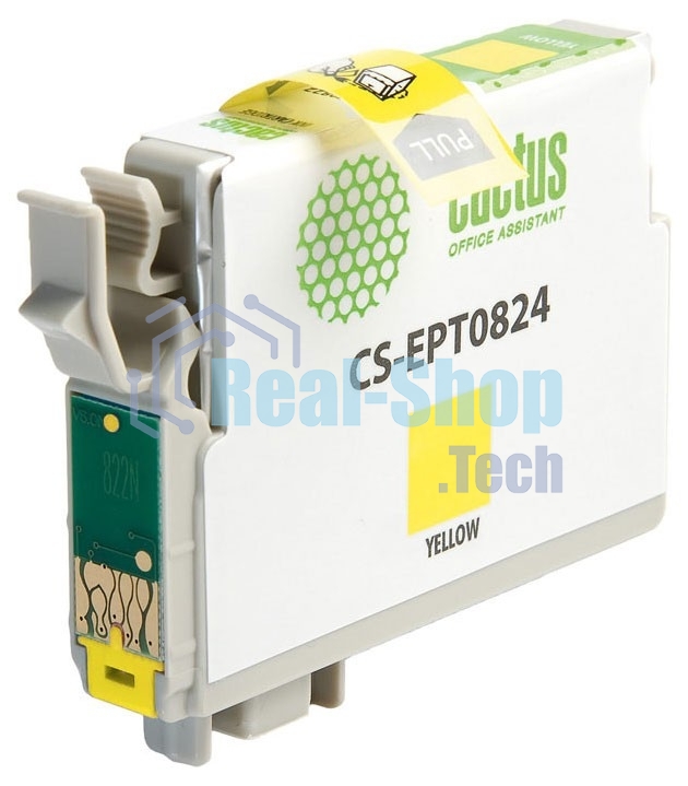 Картридж струйный Cactus CS-EPT0824 (T0824) желтый (13,8 мл) для Epson Stylus Photo R270/290/RX590
