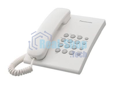 Телефон проводной Panasonic KX-TS2350RUW белый повтор номера, регул-ка громкости, кр.на стену